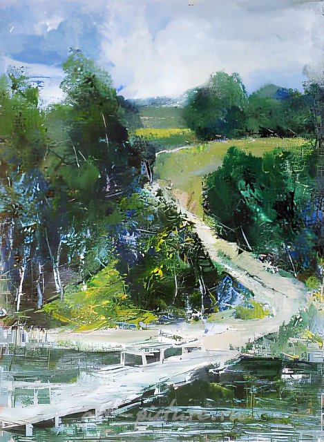 Blue distance. May., 1989, canvas, oil, 80x65 Private collection. England.