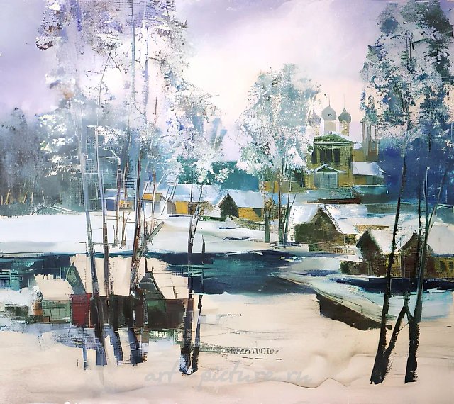 Winter day., 1995, canvas, oil, 80x90, $8.000,