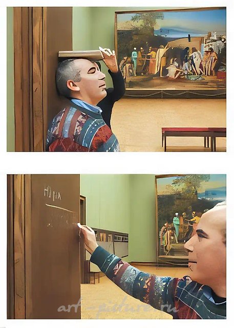 Мой рост, 21 марта 2007, 2007, документация акции. Надпись на дверном косяке в Государственной Третьяковской галерее
