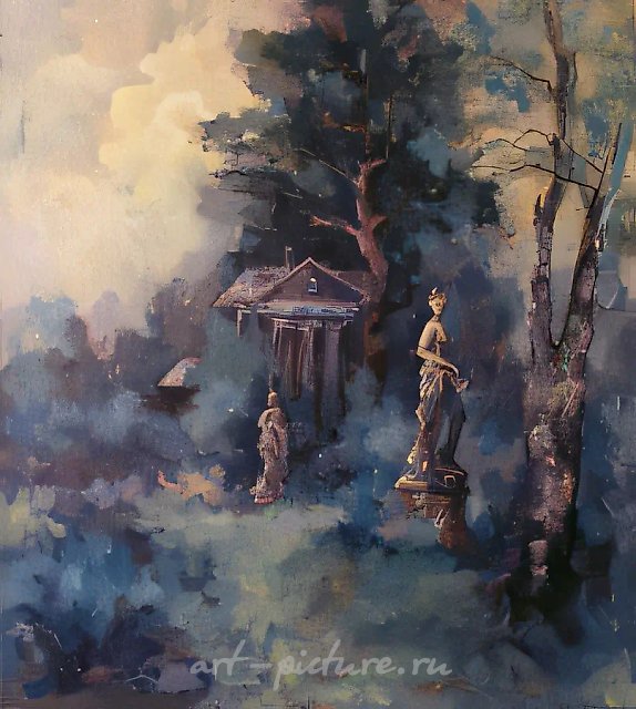 В старой усадьбе, 1996, холст, масло, 110x100