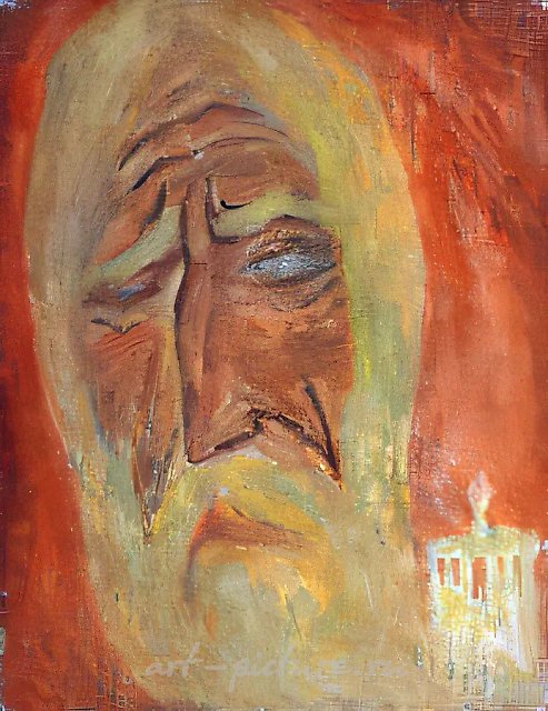 Старик из Пскова, 1966, оргалит, масло, 55x44. Музей-заповедник в Сергиевом Посаде