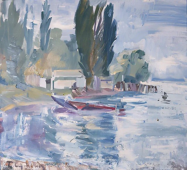 Лодки, 1993, холст, масло, 42 х 47