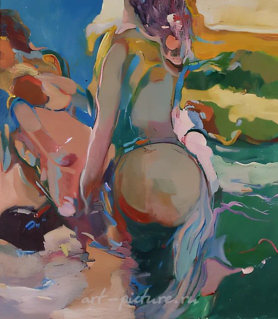 Купальщицы, 1997, холст, масло, 120 х 100