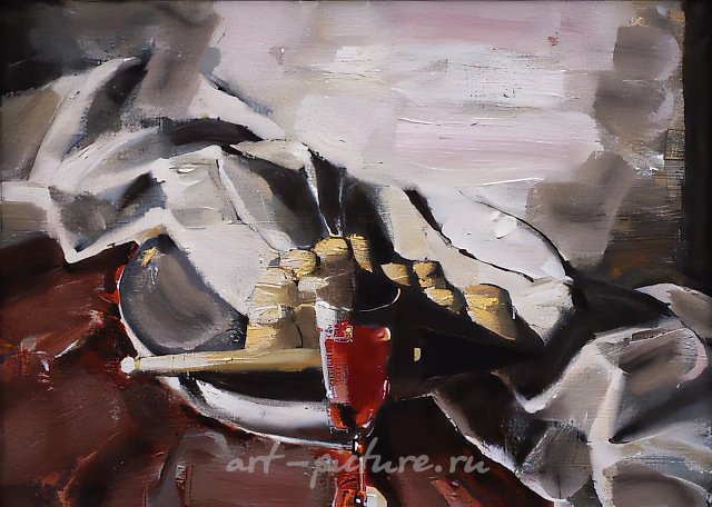 Белый натюрморт, 1996, масло на холсте, темпера, 35x48