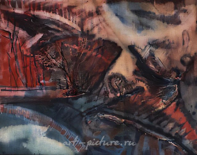 Лирическое настроение, 1995, холст, смешанная техника, 80x100