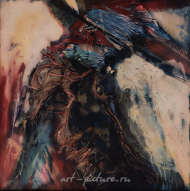 Странник, 1995, холст, краска по ткани, 100x80
