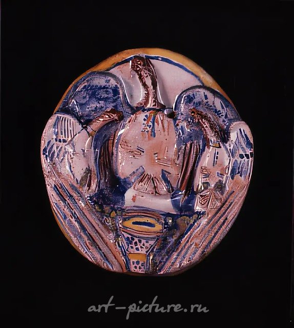 Троица, 1997, глина, майолика, 30x30