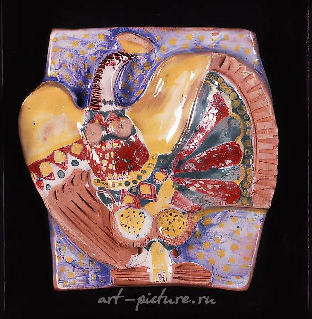 Птица Сирин, 1997, глина, майолика, 40x30