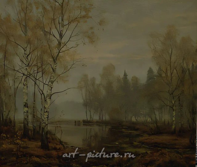 Осенний туман., 1995, холст, масло, 60 х 69