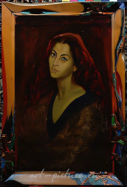 Портрет в авторской раме., 1987, холст, масло, 80 х 60