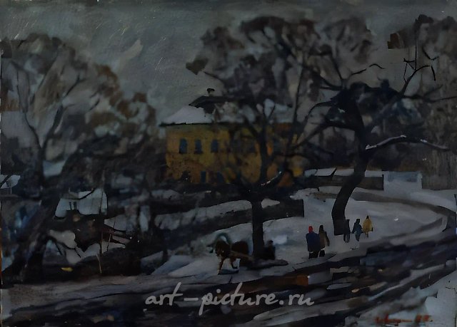 Март в Тарусе., 1972, холст, масло, 50 х 70