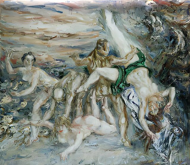 Похищение., 1992, холст, масло, 80 х 90