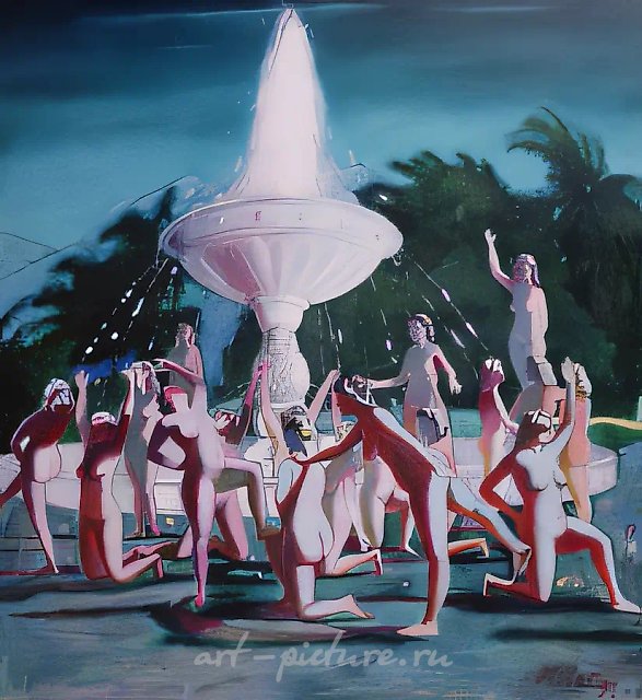 Ритуальные танцы., 1997, смешанная техника, 135 х 125