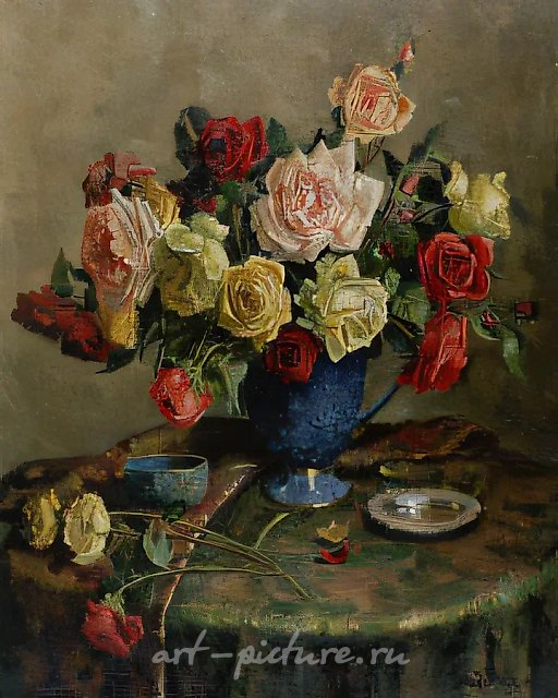 Розы, 1945, холст, масло, 78 х 61