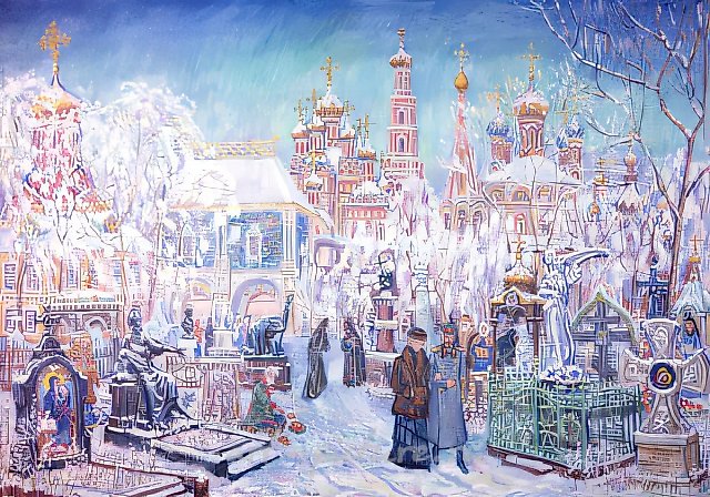 Зимний День., 1990, холст, масло, 87х128 Собственность автора