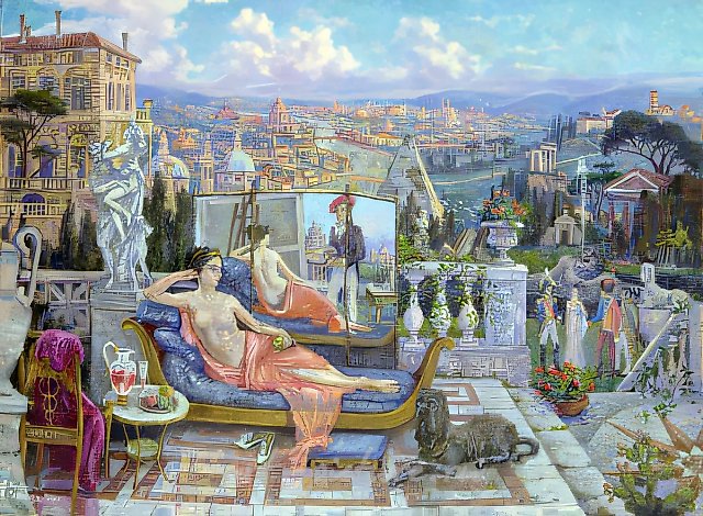 Italian motif., 1997, oil, canvas, 71х101 Painted in the co-authorship with A. Oranskaia.
Author’s property
