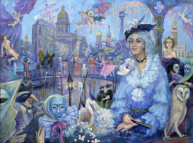 Petersburg dreaming., 1997, oil, canvas, 66х92 Painted in the co-authorship with A. Oranskaia.
Author’s property
