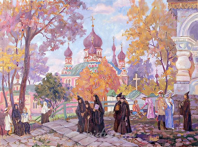 Киев. Осень в Покровском монастыре., 1995, холст, масло, 50х70 Собственность автора