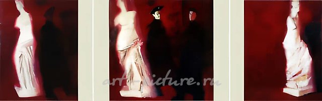 Space of the Studio. Self-portrait with Venus. Triptych, 1998, canvas, oil, 200x190, 200x260, 200x190. «A-Study» Gallery