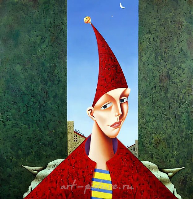 In the Back Alleys, 1997, canvas, oil, 110x110. Author`s property