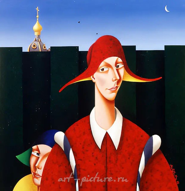 Walk, 1998, canvas, oil, 100x100. Author`s property