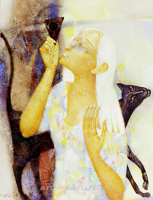 日食，1998年，布面，油画，丙烯，81×64，作者收藏