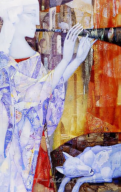 为沉睡的狗而作的奏鸣曲，1998年，布面，油画，丙烯，101×66，作者收藏
