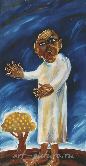 Sermon to birds., 1995, oil on canvas, 150x60