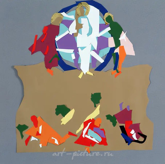 Transformation., 1992, collage, paper, 59х60 "East-West Gallery". London.