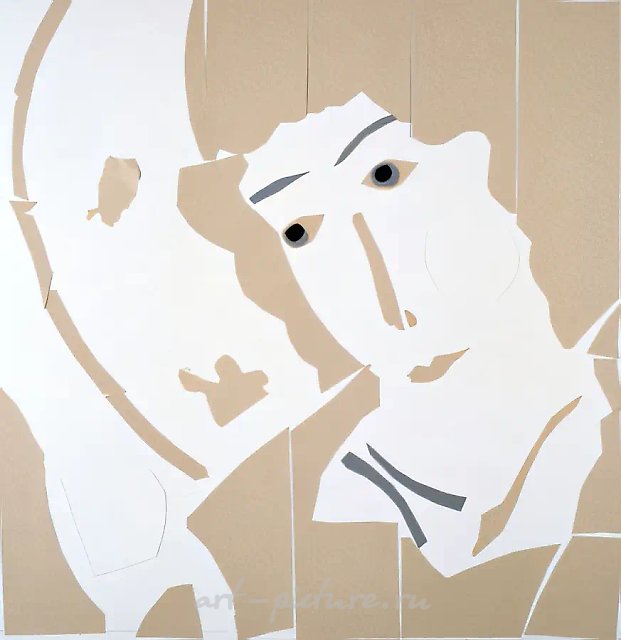 Rubliov’s angel., 1987, collage, paper, 59х60 Privat collection. London.