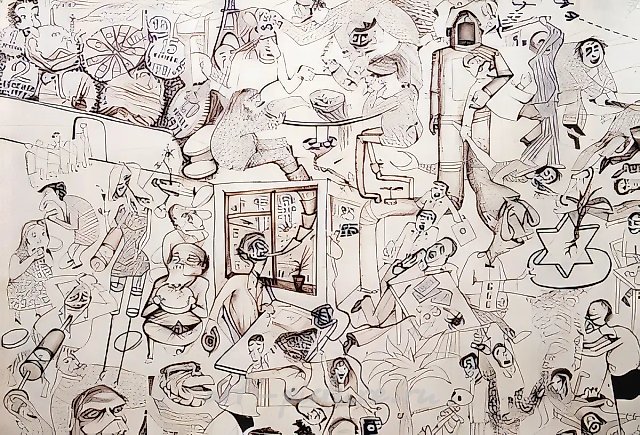 Сон разума рождает чудовищ, 1999, ватман, чёрная шариковая ручка, 50x70. Собственность автора