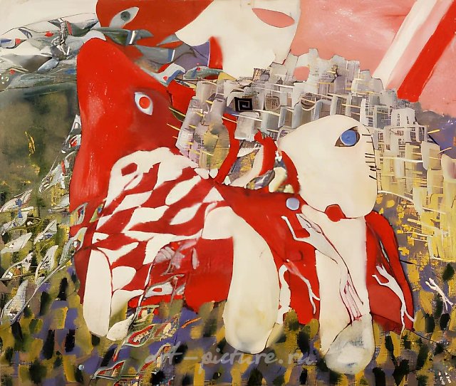 Hunting., 1988, canvas, oil, 100х150 Private collection, Iceland.