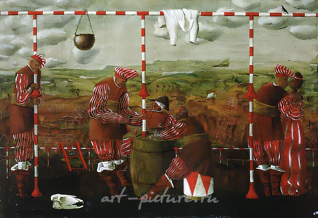 Landsknechts., 1994, canvas, oil, 95х135 Private collection, Portugal.