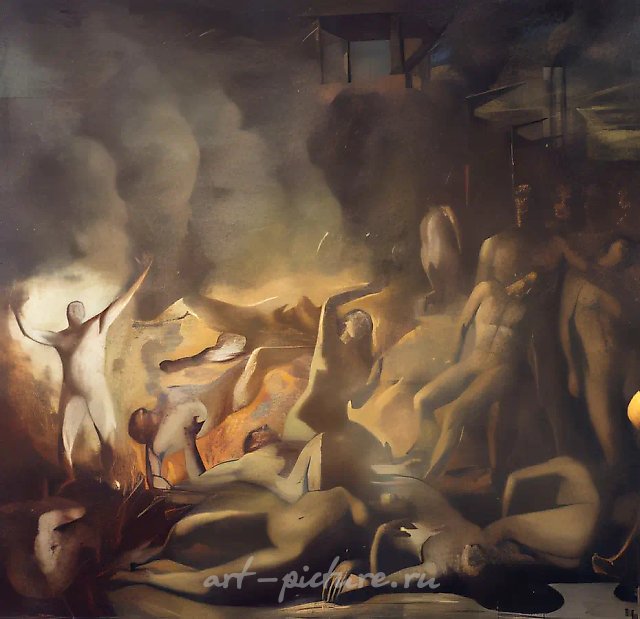 Лагерь №3 (Аллегория тоталитаризма), 1963, холст, масло, 190x200. Собственность автора