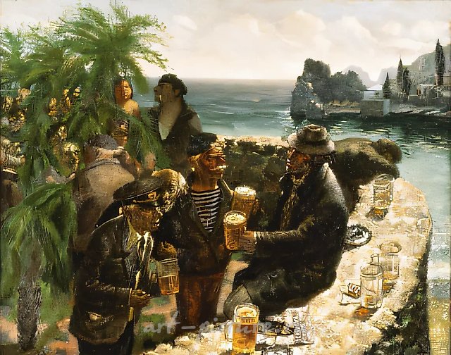 Вид на Чеховский домик, 1989, холст, масло, 50х63
