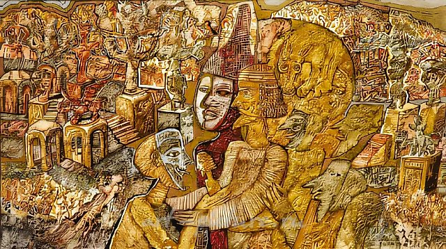 Не сотвори кумира, 1998, бумага, акварель, 52х90