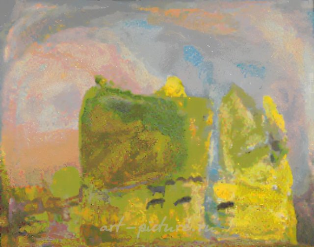 Sheep at Pasture, 1972, cardboard, oil, 80x100
