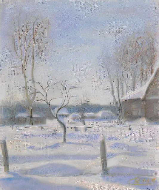 Winter Day, 1994, cardboard, pastel, 50x60