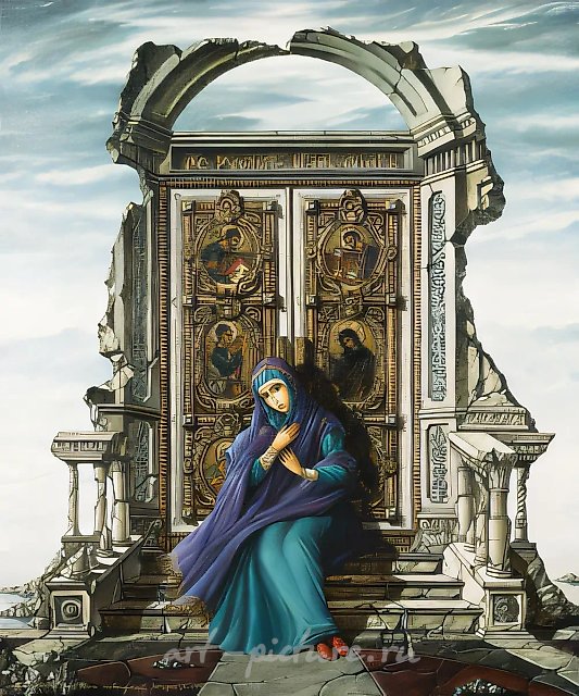 《生出不落之光的母亲……》，1998年，布面油画，60×50厘米