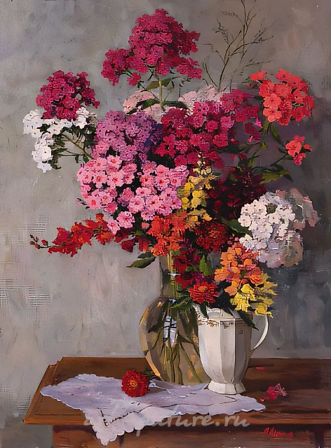 Флоксы, 1997, холст, масло, 80х60