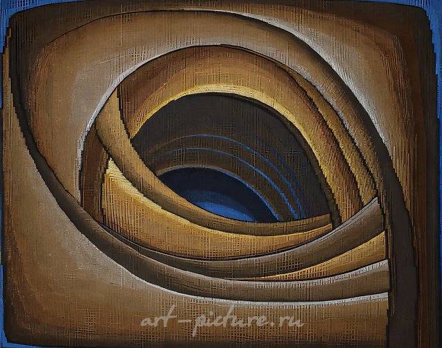 Синее пространство, 1998, гобелен, шерсть, люрекс, шелк, 100 х 100