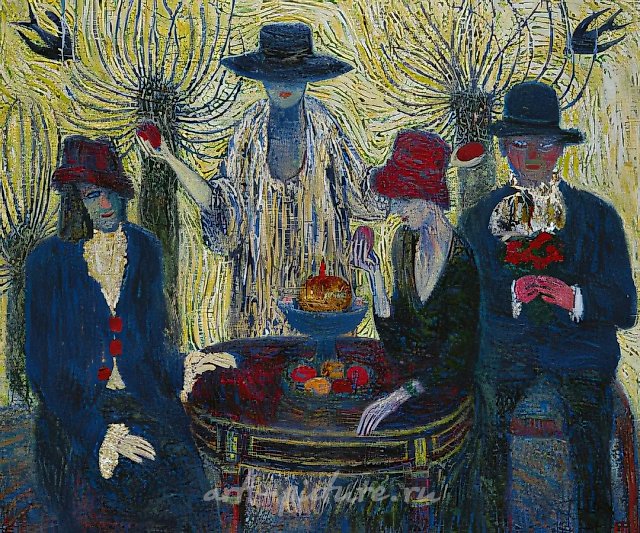 Дамы и кавалеры., 1997, холст, масло, 100х120