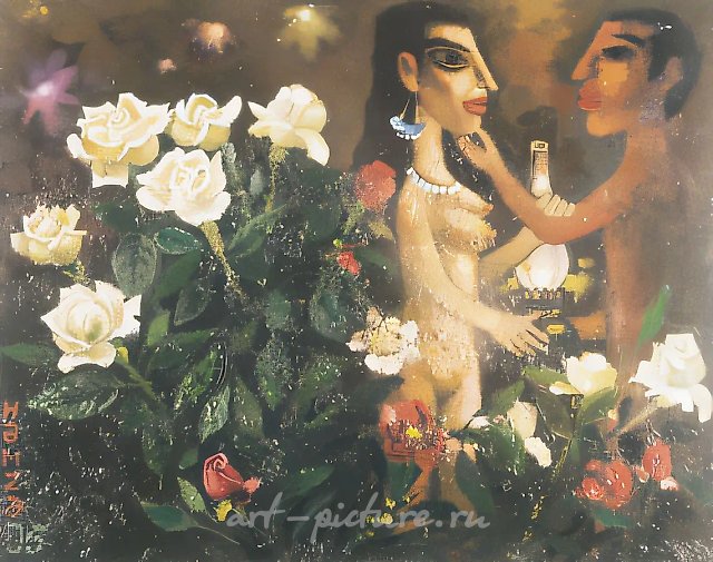 Rose and Love, 1992, canvas, oil, 73x92
