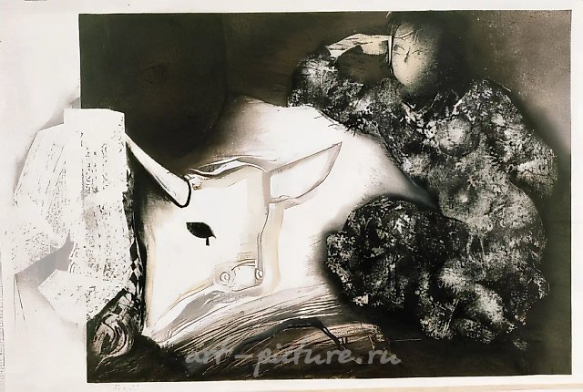 Похищение Европы, 1992, гуашь, офорт, 50х72