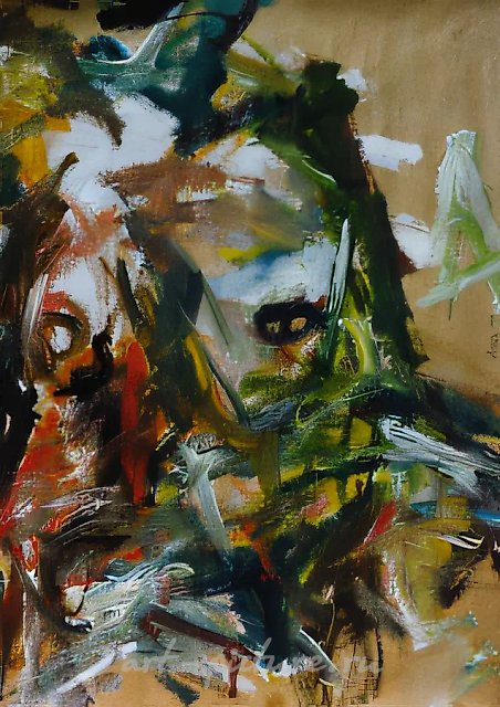 Обнаженная модель, 1996, бумага, масло, 66х52,5