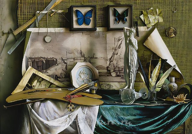 Still Life with the Attributes of the Arts, 1998, canvas, acrylic, 70x100