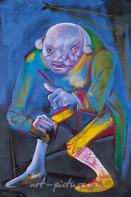 Сидящий человек., 1984,  ,