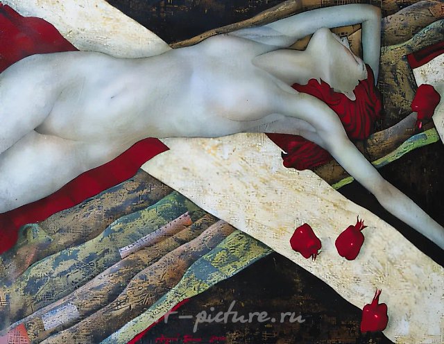 Предчувствие весны., 2000, дерево, смешанная тхника, 60х90