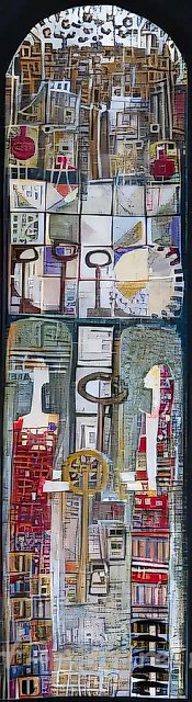 会面，1998年，木板，混合媒介，130×45厘米