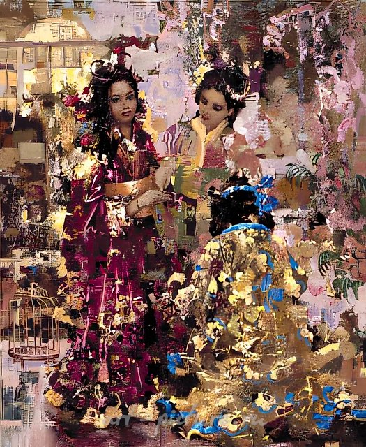 Художник, муза и модель. Фрагмент, 1986, масло на холсте, 130x110
